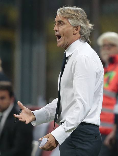 Roberto Mancini si arrabbia. Ap